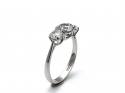 18ct White Gold CZ Trilogy Ring