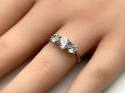 18ct White Gold CZ Trilogy Ring