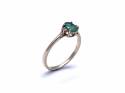 9ct Emerald & CZ 3 Stone Ring