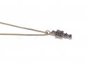 9ct Iolite Cluster Pendant & Chain