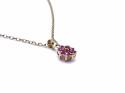 18ct Ruby Cluster Pendant & Chain