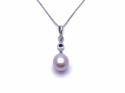 9ct Pearl, Amethyst & Diamond Necklace