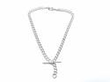 Silver Plated Double Albert Style Chain & T Bar