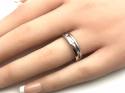 Silver CZ Satin Wedding Band 5mm