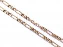 9ct Yellow Gold Semi Solid Figaro Chain