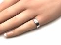 9ct White Gold Patterned Wedding Ring