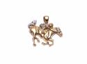 9ct Yellow Gold CZ Horse Pendant