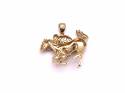 9ct Yellow Gold CZ Horse Pendant