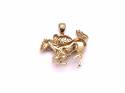 9ct Yellow Gold CZ Horse Pendant