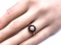 9ct Garnet & Pearl Cluster Ring