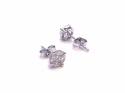 9ct White Gold Diamond Cluster Stud Earrings