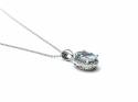 9ct Aquamarine & Diamond Pendant & Chain