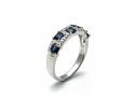 18ct Ceylon Sapphire & Diamond Pave Ring