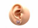 9ct Pink CZ Butterfly Stud Earrings
