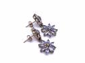9ct Tanzanite & Diamond Drop Earrings