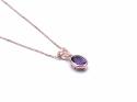 9ct Rose Gold Amethyst Pendant & Chain