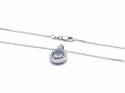 9ct Aquamarine & Diamond Pendant & Chain 0.20ct