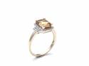 9ct Yellow Gold Citrine & Diamond Cluster Ring