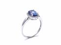 9ct White Gold Tanzanite & Diamond Cluster Ring