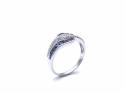 9ct White Gold Sapphire & Diamond Pave Ring