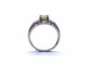 9ct White Gold Peridot Solitaire Ring