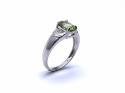 9ct White Gold Peridot Solitaire Ring