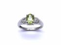 9ct White Gold Peridot Solitaire Ring