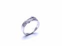 Platinum Bubble Diamond 2 Stone Ring 0.08ct