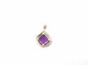 9ct Amethyst & Diamond Pendant