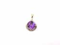 9ct Amethyst & Diamond Pendant