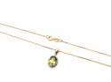 9ct White Gold Peridot & Diamond Pendant & Chain