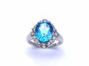 9ct Blue & White Topaz Cluster Ring