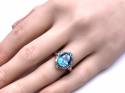 9ct Blue & White Topaz Cluster Ring