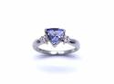 14ct White Gold Iolite & Diamond Ring