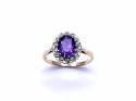 18ct Amethyst & Diamond Cluster Ring