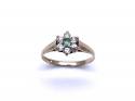 9ct Emerald & CZ Flower Cluster Ring