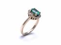 9ct Emerald & Diamond Cluster Ring