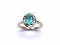 9ct Emerald & Diamond Cluster Ring