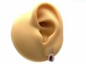 9ct White Gold Ruby & Diamond Cluster Earrings
