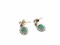 9ct Yellow Gold Emerald & C.Z Earrings