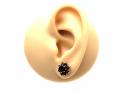 9ct Yellow Gold Garnet Stud Earrings