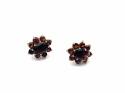 9ct Yellow Gold Garnet Stud Earrings