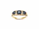 18ct Sapphire & Diamond 3 Stone Ring