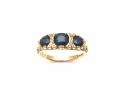 18ct Sapphire & Diamond 3 Stone Ring