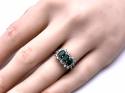 9ct Emerald & CZ 3 Stone Cluster Ring