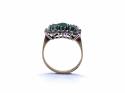 9ct Emerald & CZ 3 Stone Cluster Ring
