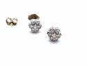 9ct Yellow Gold Diamond Cluster Studs