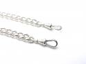 Silver Plated Double Watch Chain with T Bar 16 1/2