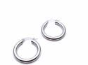 9ct White Gold Hoop Earrings 15mm