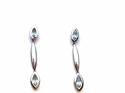 9ct White Gold Blue Topaz Drop Earrings